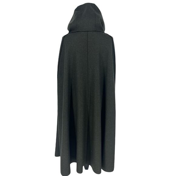 Lamberto Losani Hooded Poncho 100% Cashmere in Green - Picture 14 of 16